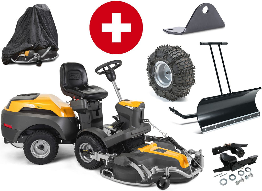Stiga Park 500 WX 4WD frontmaaier met Combi Pro 110 Q Plus en winterpakket